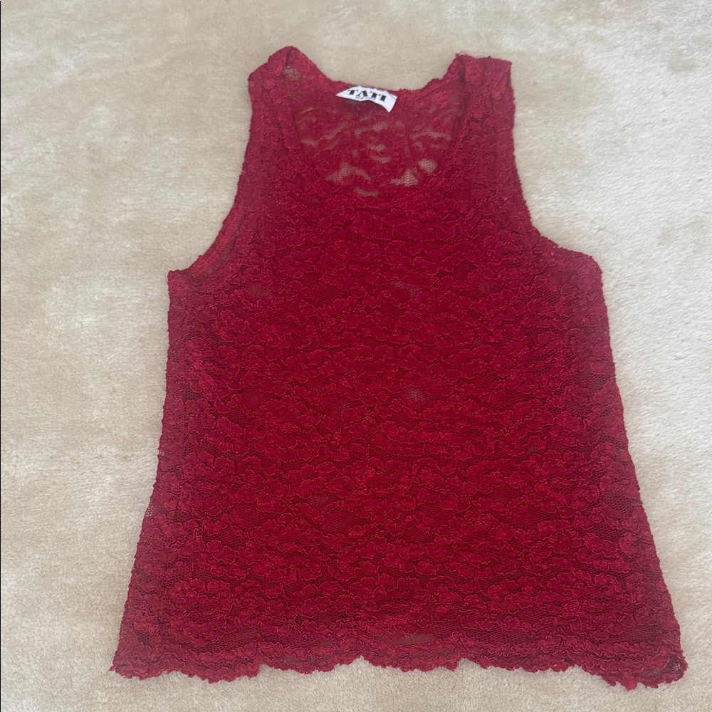 Women's Red Lace Tank Top